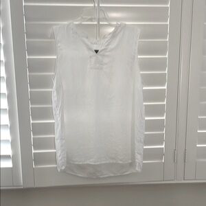Talbots White Sleeveless Linen shell